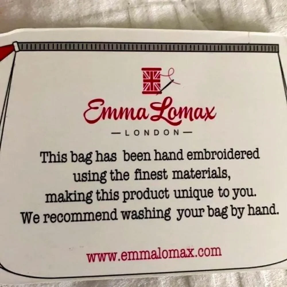 NWT Emma Lomax from  London Large Embroidered Nail bag